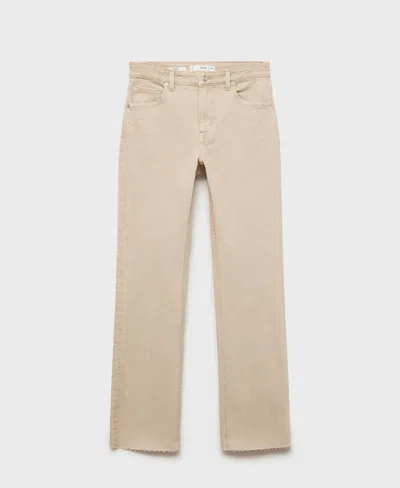 Mango Women's Sienna Flared Cropped Jeans In Sand