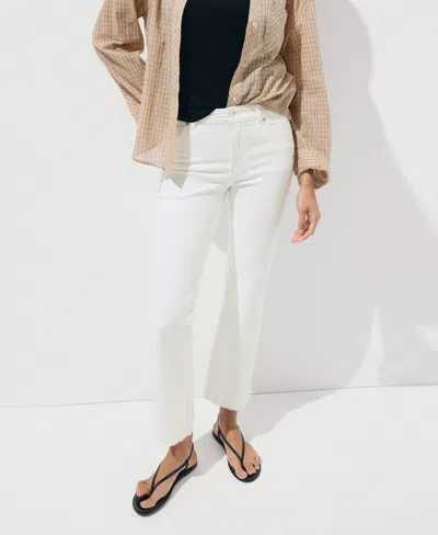 Mango Women's Sienna Flared Cropped Jeans In White