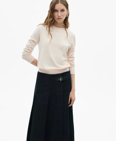 Mango Women's Silk Blend Knitted Sweater In Pale Pink