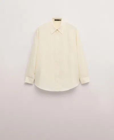 Mango Women's Silk Concealed Buttons Blouse In Neutral