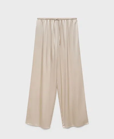 Mango Women's Silk Pajama Pants In Gray