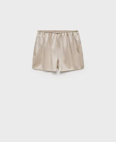 Mango Women's Silk Pajama Shorts In Gray