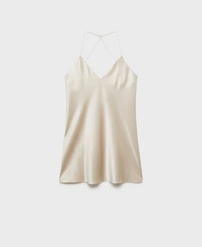 Mango Women's Silk Strapless Nightgown In Neutral