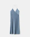 Mango Stretch Silk Nightgown In Blue