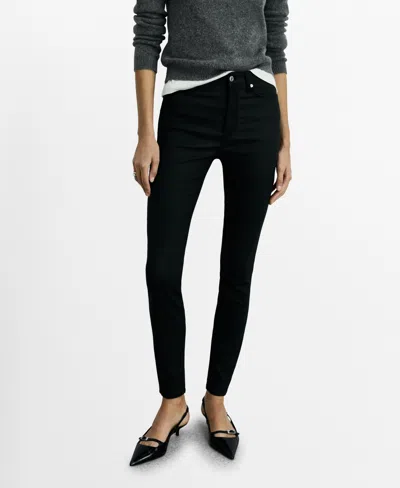 Mango Women's Skinny Coated Jeans In Black