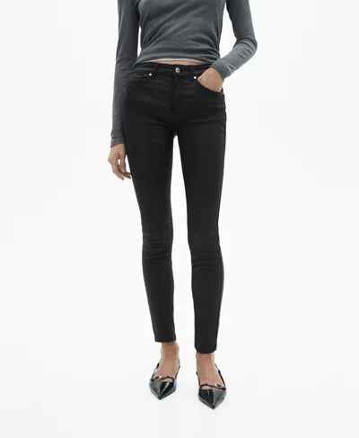 Mango Women's Skinny Push-up Jeans In Black