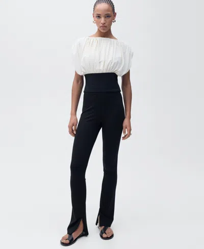 Mango Women's Skinny Slit Pants In Black