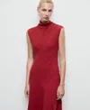 Mango Women's Sleeveless High-neck Dress In Red