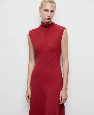 Mango Women's Sleeveless High-neck Dress In Red