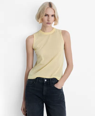 MANGO WOMEN'S SLEEVELESS KNITTED TOP