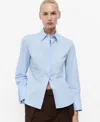 Mango Fitted Cotton Shirt Sky Blue In Blue