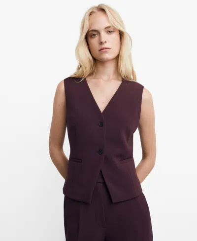 Mango Women's Slim-fit Suit Vest In Purple