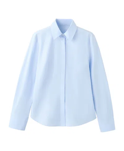 Mango Women's Slim-fit Poplin Shirt In Sky Blue