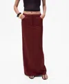 Mango High Waist Pencil Skirt In Burgundy