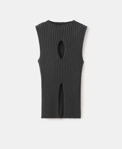 Mango Women's Slit Ribbed Top In Multi