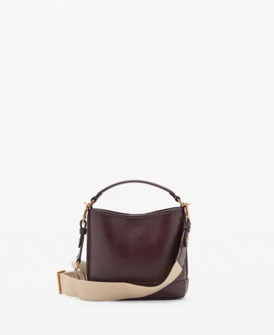 Mango Women's Small Bucket Bag In Burgundy