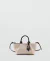 Mango Small Canvas Tote In Black