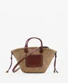 Mango Woven Structured Shoulder Bag In Leather