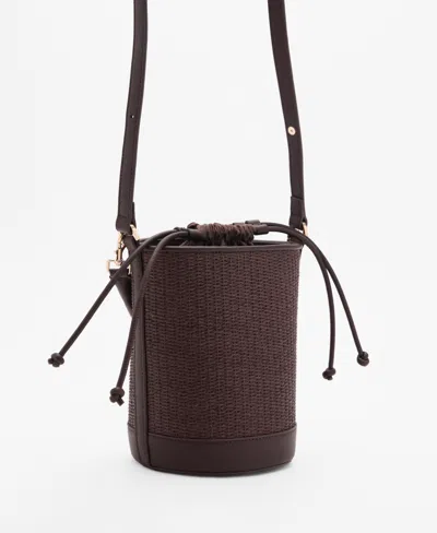 Mango Women's Small Raffia Bucket Bag