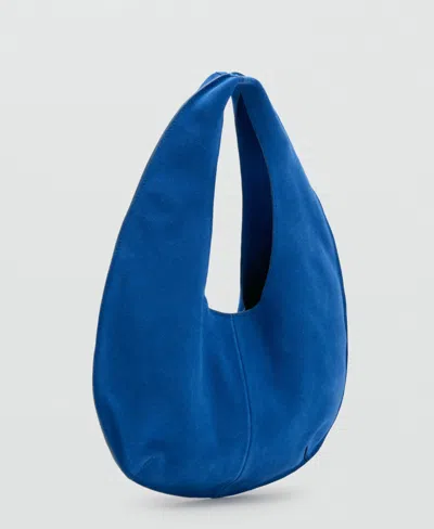 Mango Women's Small Split-leather Bag In Vibrant Blue
