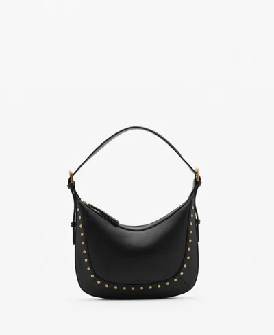 Mango Women's Small Studded Shoulder Bag In Black