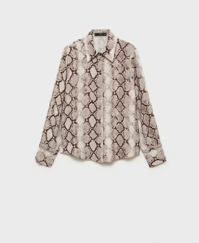 Mango Women's Snake Print Shirt In Brown