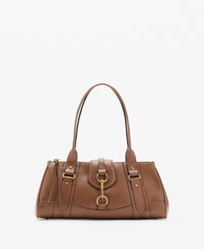 Mango Women's Snap Hook Medium Shoulder Bag In Brown