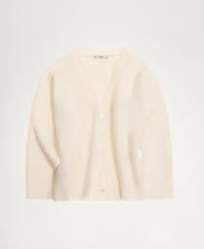 Mango Women's Soft Finished Cardigan In Ecru