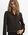 Mango Women's Speckled Wool Pockets Jacket In Brown