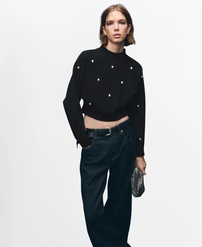 Mango Women's Spheres Perkins-neck Sweater In Black
