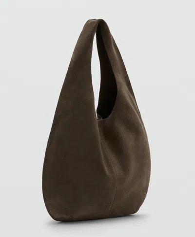 Mango Women's Split-leather Sack Bag In Light,pastel Brown