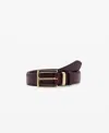 Mango Women's Square Buckle Leather Belt In Burgundy