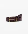 Mango Women's Square Buckle Leather Belt In Burgundy