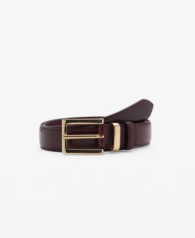 MANGO WOMEN'S SQUARE BUCKLE LEATHER BELT