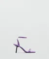 Mango Square Toe Heel Sandal Lilac In Lilac