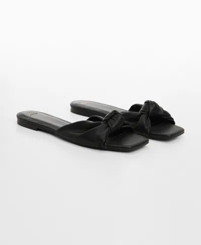 Mango Women's Square Toe Knot Sandals In Black