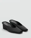 Mango Square Toe Wedge Shoe In Black