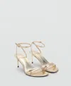 Mango Women's Stiletto Heel Strappy Sandal In Gold