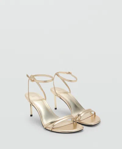 Mango Women's Stiletto Heel Strappy Sandal In Gold