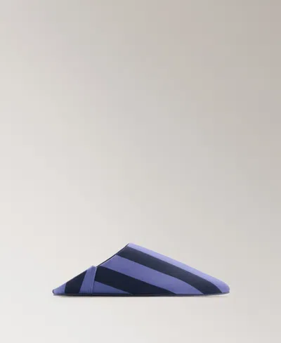 Mango Women's Stitching Detail Striped Clogs In Blue