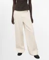 Mango Wide Leg Denim Pants With Stitching In Neutral