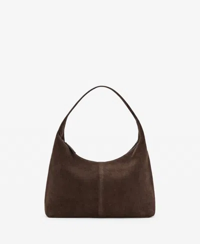 Mango Women's Stitching Suede Shoulder Bag In Brown