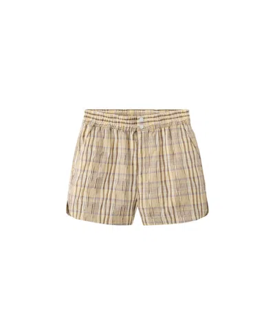Mango Women's Straight Checkered Plaid Shorts, 2.56" Inseam In Neutral
