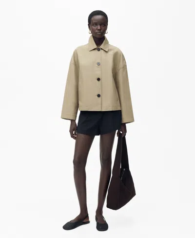 MANGO WOMEN'S STRAIGHT COTTON JACKET