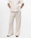 Mango Cotton Blend Wide Leg Maternity Pants In Neutral
