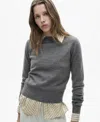 Mango Women's Straight Crew-neck Sweater In Dark Heather Gray