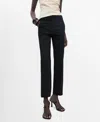 Mango Ankle Straight Leg Pants In Black