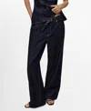 Mango Women's Straight-fit Belt Jeans In Blue