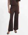 Mango Straight Fit Cotton Blend Pants In Brown