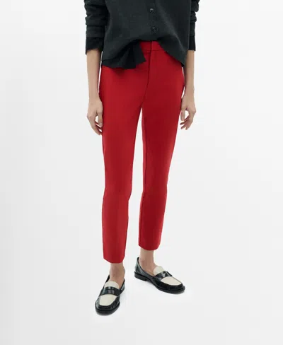 Mango Women's Straight-fit Cotton Pants In Red
